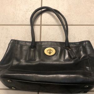 Coach black leather bag